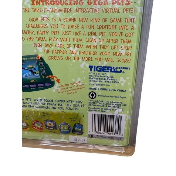 Vtg Giga Pets Floppy Frog Virtual Pet Collectible 1997 Tiger Electronics Toy NEW - Picture 4 of 4